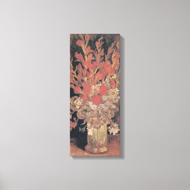 Vase with Gladioli and Carnations by Van Gogh   Canvas Print (Front)