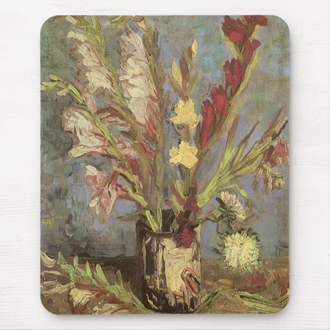 Vase with Gladioli by Vincent van Gogh Mouse Pad (Front)