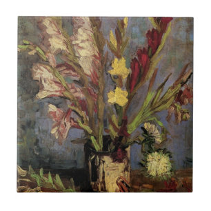 Vase with Gladioli by Vincent van Gogh Tile