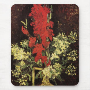 Vase with Gladioli, Carnations by Vincent van Gogh Mouse Pad