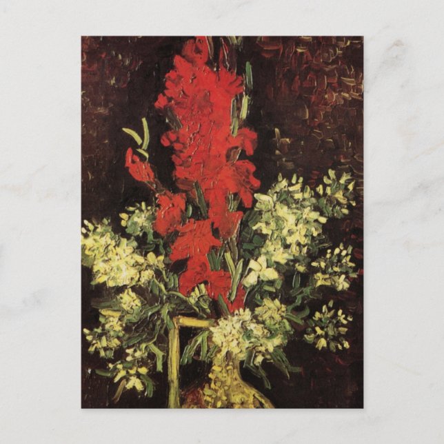 Vase with Gladioli, Carnations by Vincent van Gogh Postcard (Front)