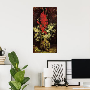 Vase with Gladioli, Carnations by Vincent van Gogh Poster