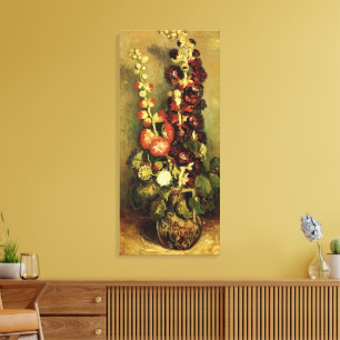 Vase with Hollyhocks by Vincent van Gogh Canvas Print