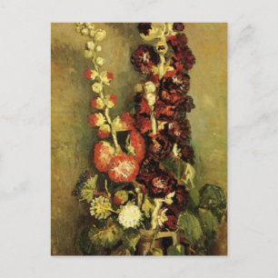 Vase with Hollyhocks by Vincent van Gogh Postcard