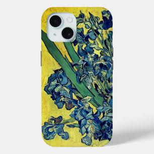 Vase with Irises Against a Yellow Back iPhone 15 Case