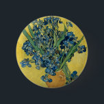 Vase with Irises by Van Gogh 2 Inch Round Button<br><div class="desc">Vincent van Gogh's art - Paintings of floral and nature - Post-impressionist landscape artworks - Vase with Irises</div>