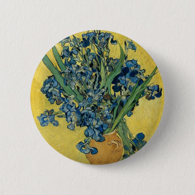 Vase with Irises by Van Gogh 2 Inch Round Button (Front)