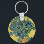 Vase with Irises by Van Gogh Keychain<br><div class="desc">Vincent van Gogh's art - Paintings of floral and nature - Post-impressionist landscape artworks - Vase with Irises</div>