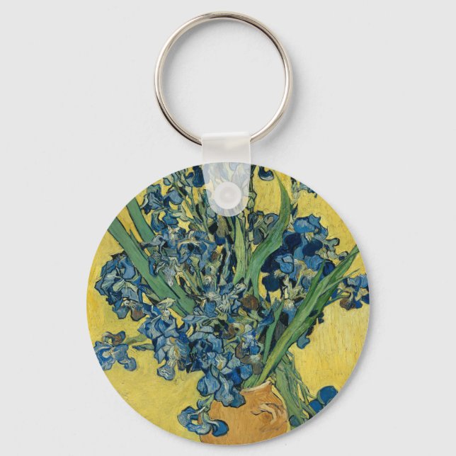 Vase with Irises by Van Gogh Keychain (Front)