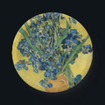 Vase with Irises by Van Gogh Paper Plate<br><div class="desc">Vincent van Gogh's art - Paintings of floral and nature - Post-impressionist landscape artworks - Vase with Irises</div>