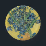 Vase with Irises by Van Gogh Paper Plate<br><div class="desc">Vincent van Gogh's art - Paintings of floral and nature - Post-impressionist landscape artworks - Vase with Irises</div>