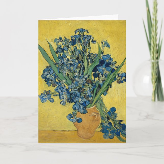 Vase with Irises by Van Gogh - Still Life Card (Front)