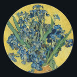 Vase with Irises by Van Gogh - Still Life Classic Round Sticker<br><div class="desc">Vincent van Gogh's art - Paintings of floral and nature - Post-impressionist landscape artworks - Vase with Irises</div>