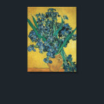 Vase with Irises by Vincent van Gogh, Vintage Art Canvas Print<br><div class="desc">Still Life: Vase with Irises Against a Yellow Background (1890) by Vincent van Gogh is a vintage Post Impressionism fine art floral still life painting. A bouquet of beautiful purple bearded iris flowers from the garden. About the artist: Vincent Willem van Gogh (1853-1890) was a Post Impressionist painter whose work...</div>