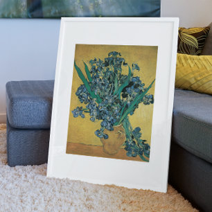 Vase with Irises by Vincent van Gogh, Vintage Art Poster
