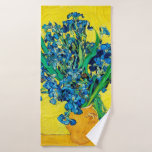 Vase with Irises, Van Gogh Bath Towel<br><div class="desc">Vincent Willem van Gogh (30 March 1853 – 29 July 1890) was a Dutch post-impressionist painter who is among the most famous and influential figures in the history of Western art. In just over a decade, he created about 2, 100 artworks, including around 860 oil paintings, most of which date...</div>