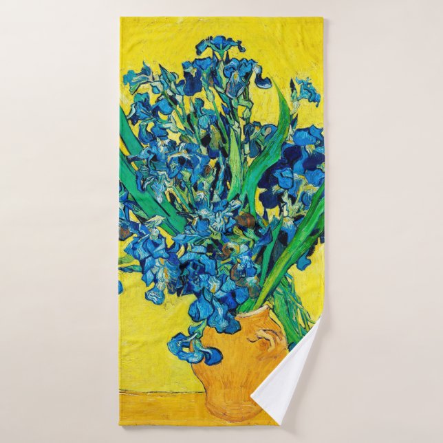 Vase with Irises, Van Gogh Bath Towel (Bath Towel)