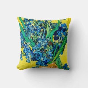Vase with Irises, Van Gogh Throw Pillow