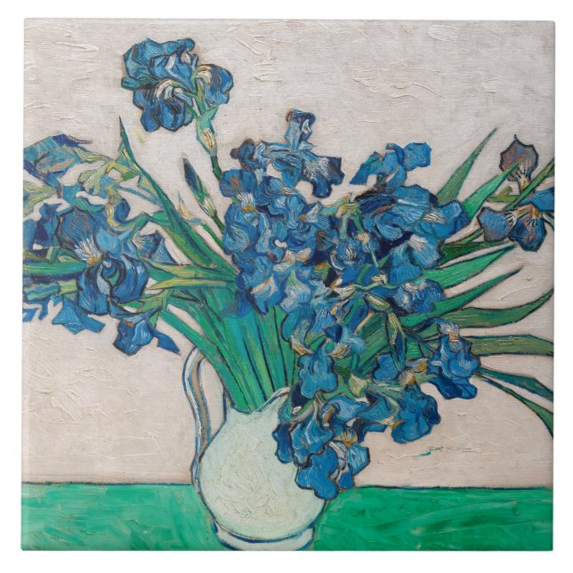 Vase with Irises, Van Gogh Tile (Front)