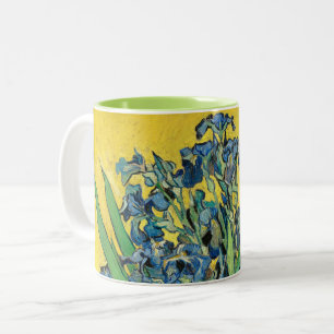 Vase with Irises , Vincent Van Gogh Two-Tone Coffee Mug