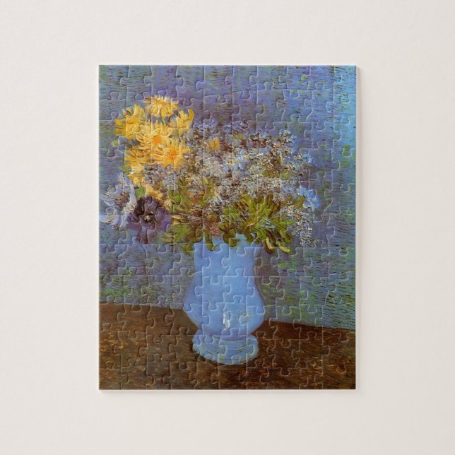 Vase with Lilacs and Daisies by Vincent van Gogh Jigsaw Puzzle (Vertical)