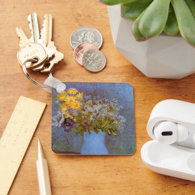 Vase with Lilacs and Daisies by Vincent van Gogh Keychain (Desk)
