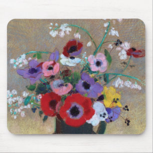Vase with Mixed Flowers, Redon Mouse Pad