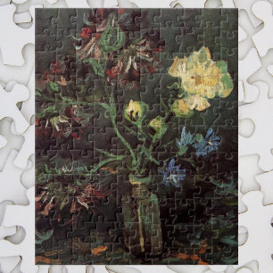Vase with Myosotis and Peonies by Vincent van Gogh Jigsaw Puzzle