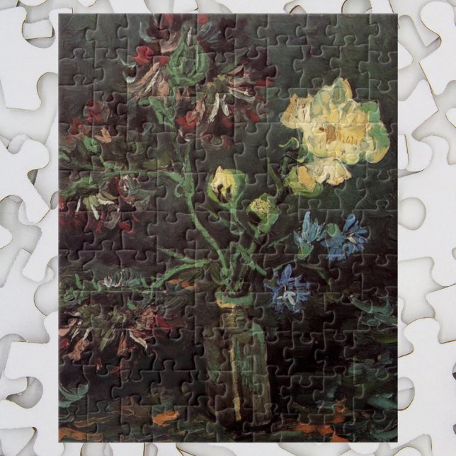 Vase with Myosotis and Peonies by Vincent van Gogh Jigsaw Puzzle (Creator Uploaded)