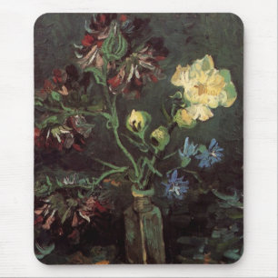Vase with Myosotis and Peonies by Vincent van Gogh Mouse Pad
