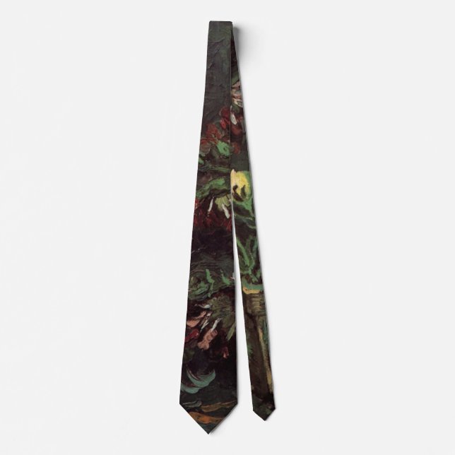 Vase with Myosotis and Peonies by Vincent van Gogh Tie (Front)