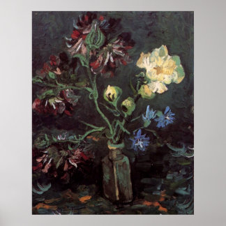 Vase with Myosotis and Peonies - Vincent van Gogh Poster