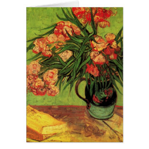 Vase with Oleanders and Books by Vincent van Gogh