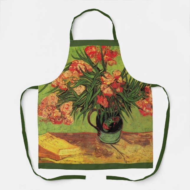 Vase with Oleanders and Books by Vincent van Gogh Apron (Front)