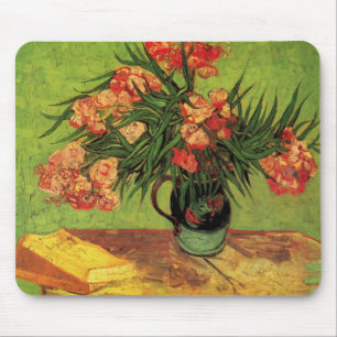 Vase with Oleanders and Books by Vincent van Gogh Mouse Pad