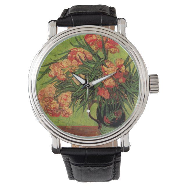Vase with Oleanders and Books by Vincent van Gogh Watch (Front)