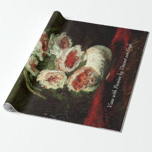 Vase with Peonies by Van Gogh. Vintage floral oil Wrapping Paper