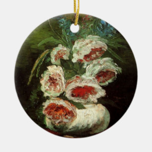 Vase with Peonies by Vincent van Gogh Ceramic Ornament