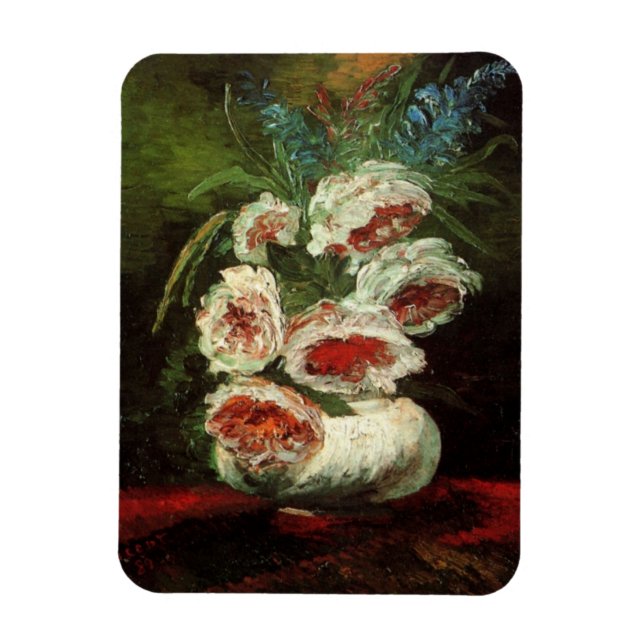 Vase with Peonies by Vincent van Gogh Magnet (Vertical)
