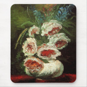Vase with Peonies by Vincent van Gogh Mouse Pad