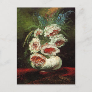 Vase with Peonies Van Gogh Fine Art Postcard