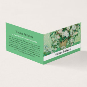Vase With Pink Roses, Van Gogh, Antique Store Business Card