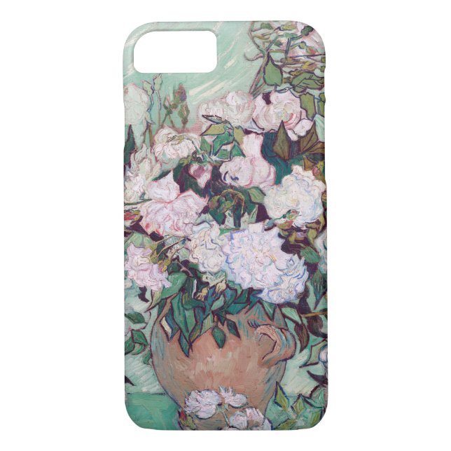 Vase with Pink Roses, Van Gogh Case-Mate iPhone Case (Back)