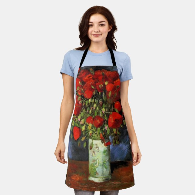 Vase with Red Poppies by Vincent van Gogh Apron (Worn)