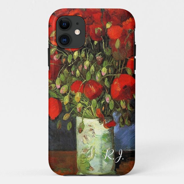 Vase with Red Poppies by Vincent van Gogh. Case-Mate iPhone Case (Back)