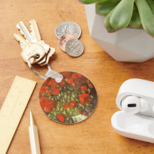 Vase with Red Poppies by Vincent van Gogh Keychain