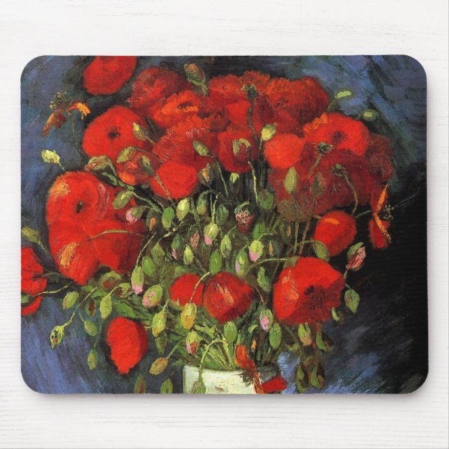 Vase with Red Poppies by Vincent van Gogh Mouse Pad (Front)