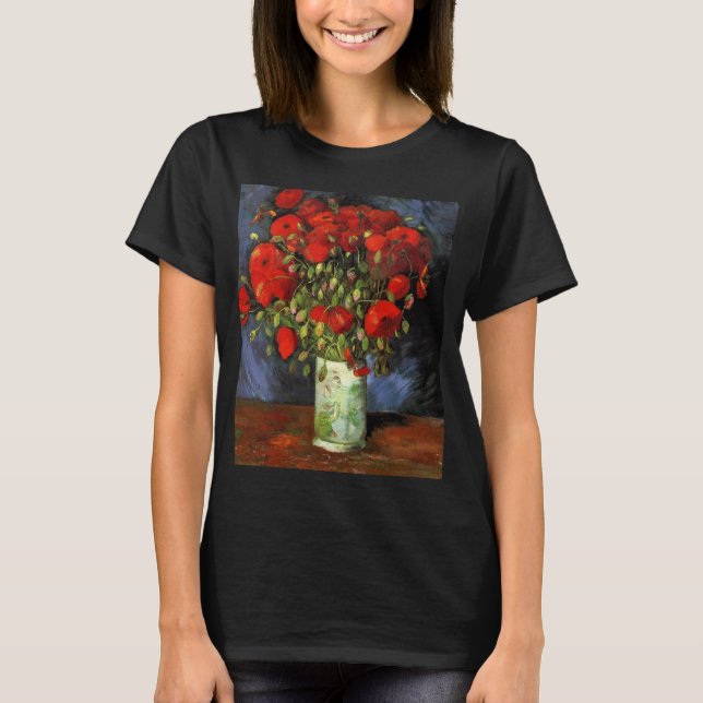 Vase with Red Poppies by Vincent van Gogh T-Shirt (Front)