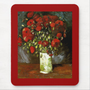 Vase with Red Poppies Van Gogh Fine Art Mouse Pad