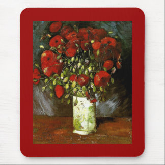 Vase with Red Poppies Van Gogh Fine Art Mouse Pad